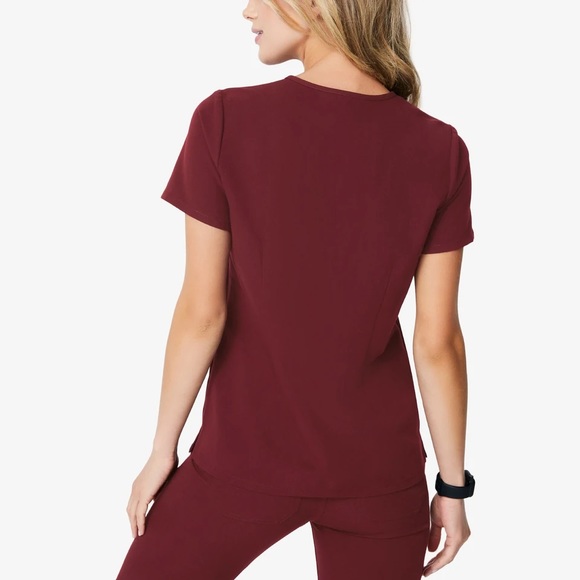 Figs Burgundy Catarina One-Pocket Scrub Top Nursing Scrubs - Picture 6 of 7